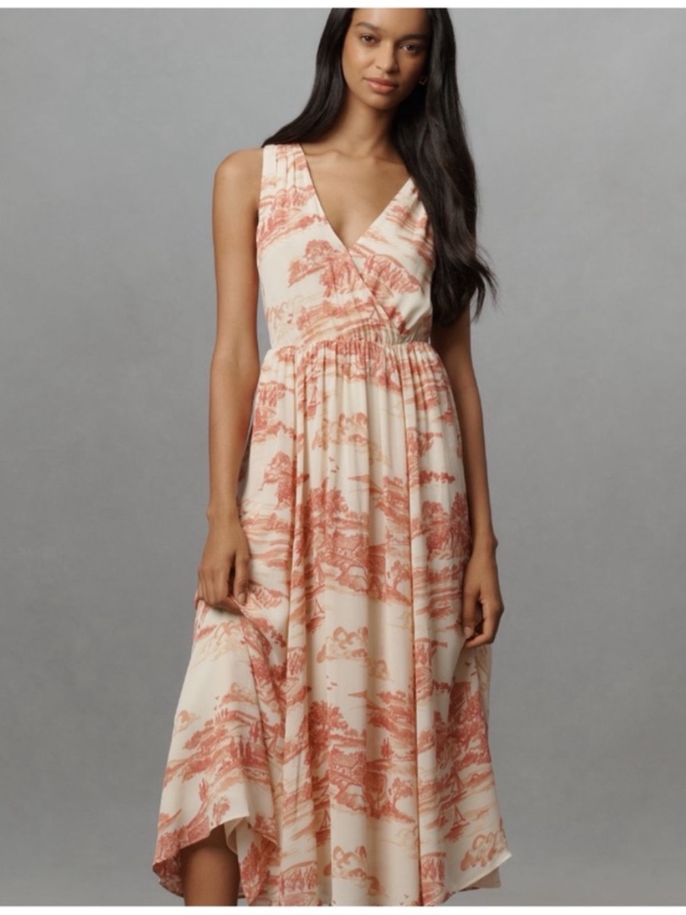 NWT Reformation Farah Dolce Vita Sleeveless Scenic Sail Nature  Midi Dress, 4